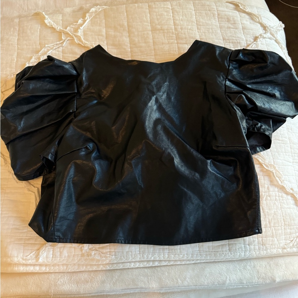 Boutique leather backless top